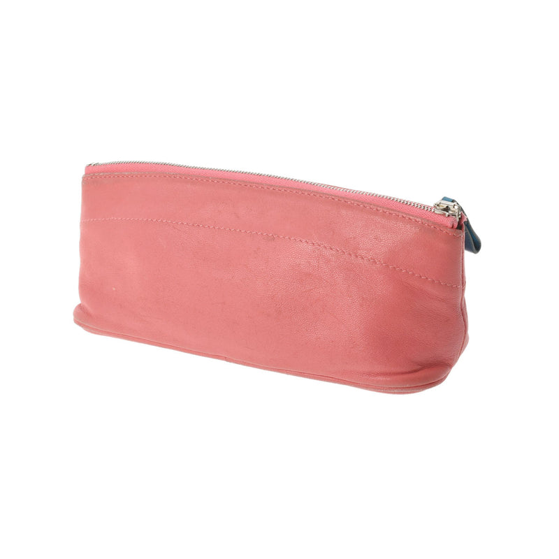 HERMES エルメス トユボユPM ピンク/ブルー A刻印(2017年頃) ユニセックス レザー ペンケース Bランク 中古 銀蔵