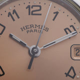 HERMES エルメス クリッパー CL4.210 レディース SS 腕時計 クオーツ ピンク文字盤 Aランク 中古 銀蔵