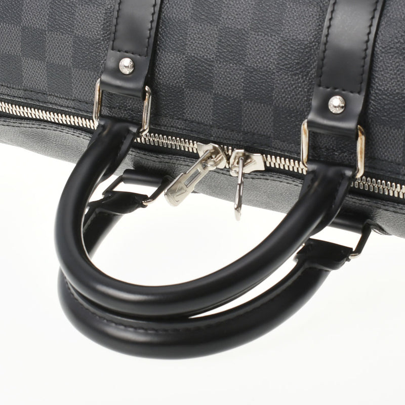 LOUIS VUITTON ルイヴィトン ダミエ グラフィット キーポルバンドリエール45 黒/グレー N41418 メンズ ダミエグラフィットキャンバス ボストンバッグ ABランク 中古 銀蔵