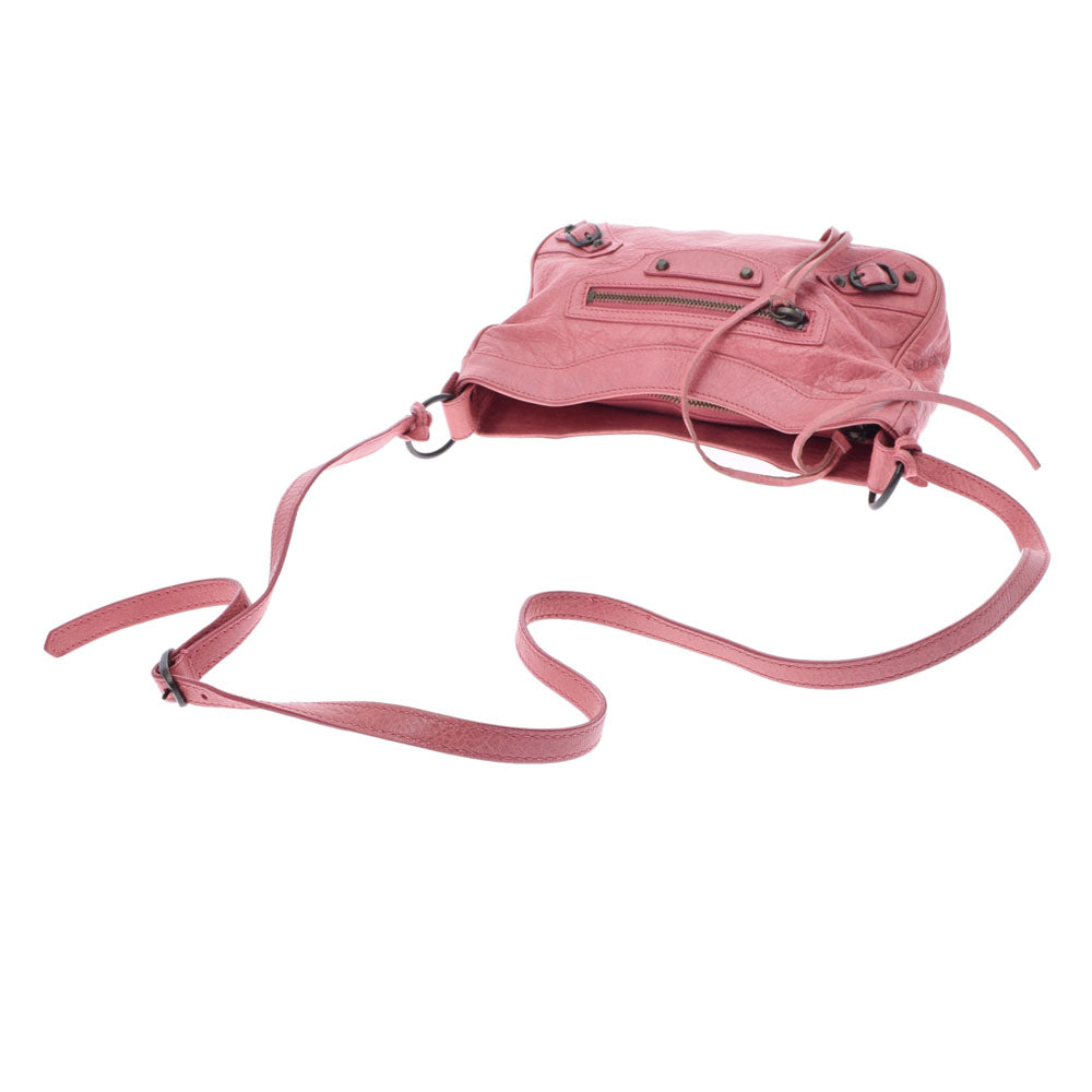 バレンシアガピンク レザーショルダーバッグ