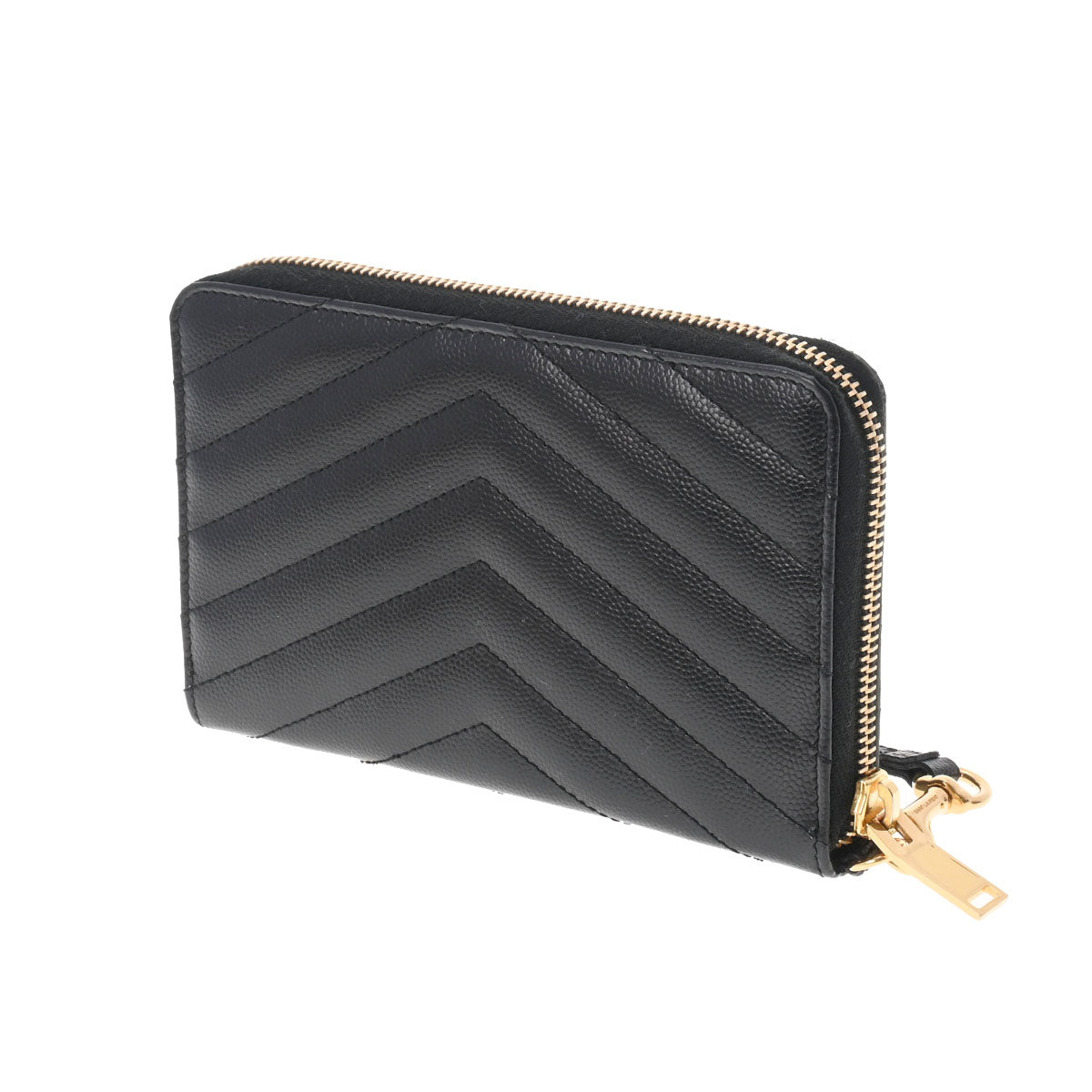 SAINT LAURENT 黒 レザー ポーチ サンローランマルチポーチ 黒 GP金具 レディース レザー ポーチ SAINT