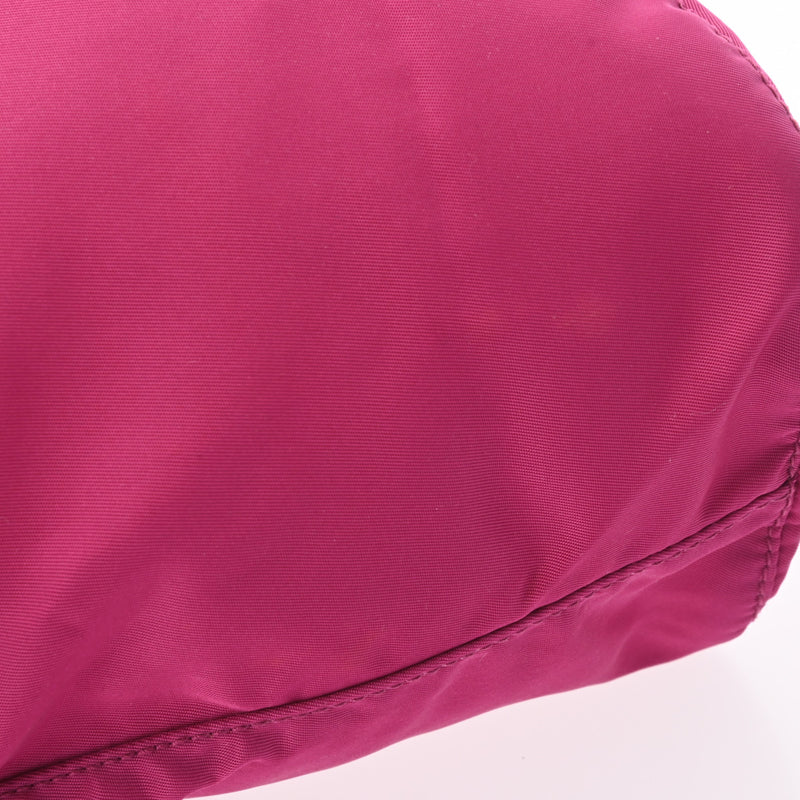 PRADA プラダ 巾着ポーチ ピンク シルバー金具 1N0369 レディース ナイロン ポーチ Aランク 中古 銀蔵