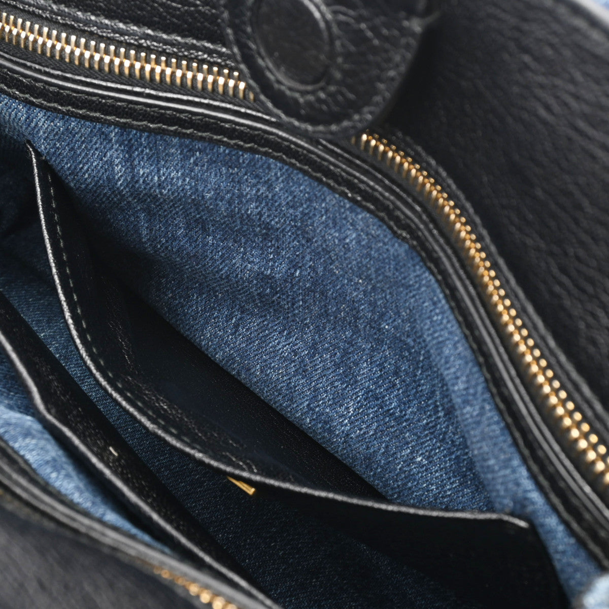 ミュウミュウバイカー バッグ ブルー ゴールド金具 レディース デニム