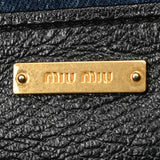 MIUMIU ミュウミュウ バイカー バッグ ブルー ゴールド金具 RR1932 レディース デニム ハンドバッグ Bランク 中古 銀蔵
