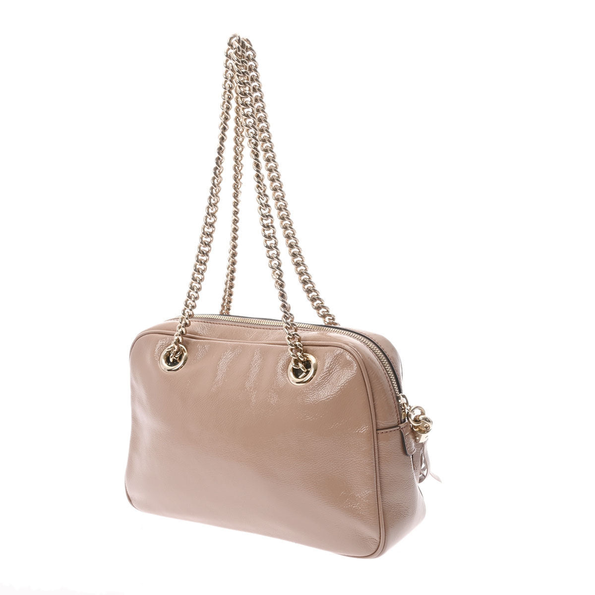 グッチソーホー チェーンショルダー ベージュ ゴールド金具 レディース