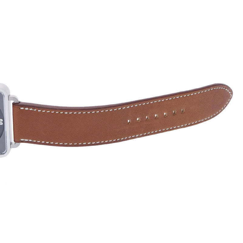 HERMES エルメス カレアッシュGM TI2.710 メンズ SS/革 腕時計 自動巻き グレー文字盤 新品 銀蔵