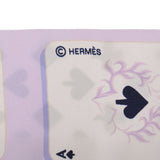 HERMES エルメス ツイリー JEU DE CARTES トランプ柄 モーヴ/ブルー/白 レディース シルク100％ スカーフ Aランク 中古 銀蔵