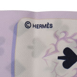 HERMES エルメス ツイリー JEU DE CARTES トランプ柄 モーヴ/ブルー/白 レディース シルク100％ スカーフ Aランク 中古 銀蔵