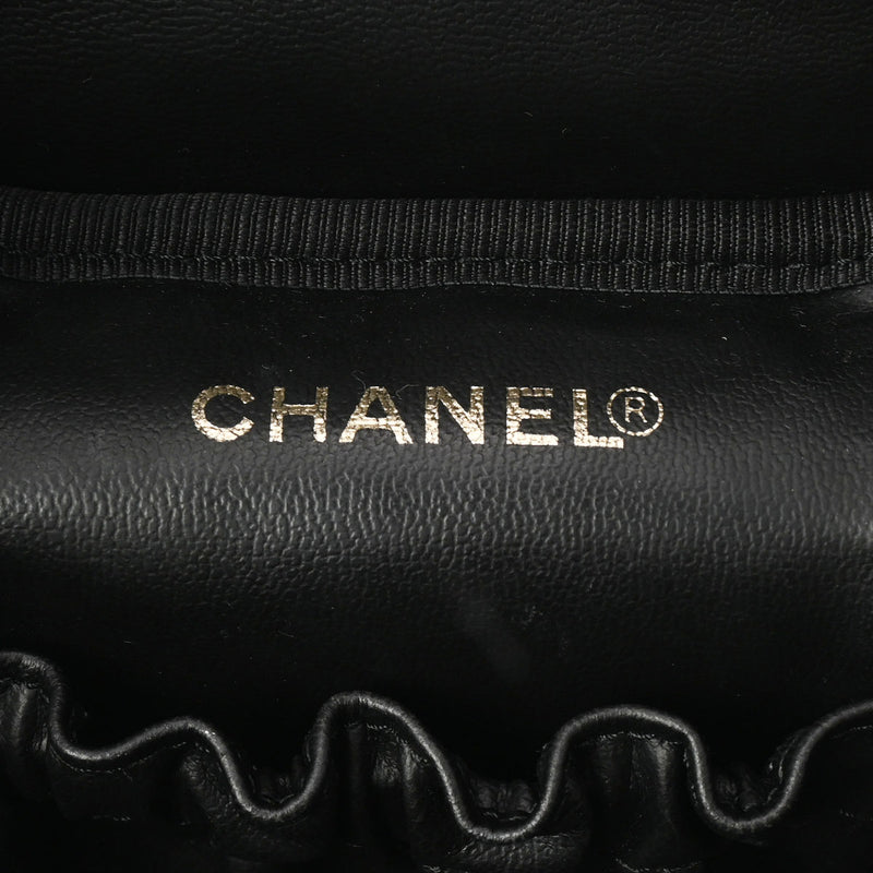 CHANEL シャネル 縦型バニティ 黒 ゴールド金具 A01998 レディース キャビアスキン ハンドバッグ Aランク 中古 銀蔵