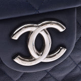 Chanel Maestro chain around Shoulder Bag Navy silver hardware Womens Soft calf shoulder bag