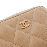 CHANEL シャネル コインパース ベージュ ゴールド金具 AP0126 レディース キャビアスキン コインケース Bランク 中古 銀蔵