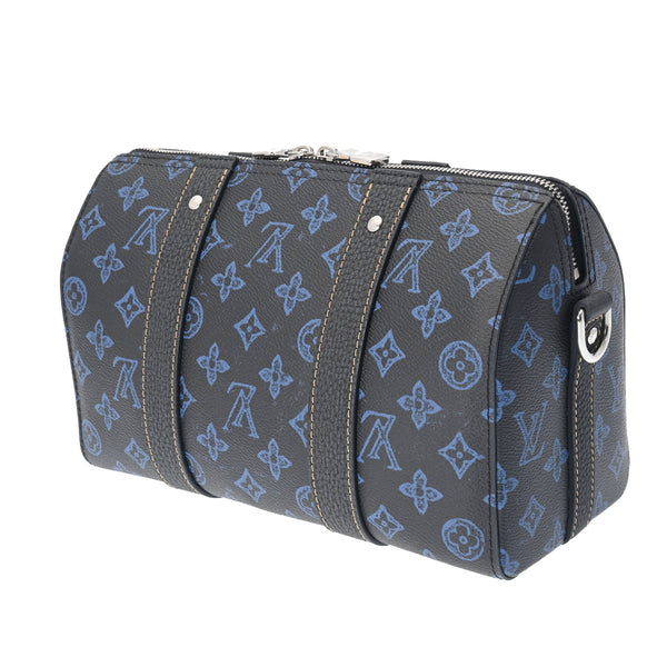 LOUIS VUITTON ルイヴィトン モノグラムレコード シティキーポル 青 M46339 ユニセックス モノグラムレコードキャンバス ショルダーバッグ 新同 中古 銀蔵