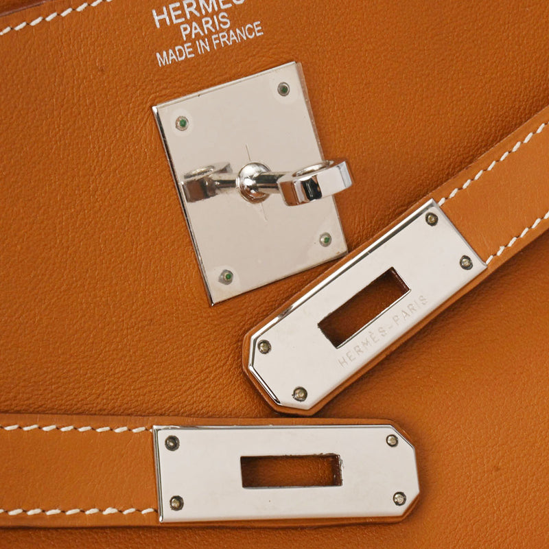 HERMES エルメス ケリー ケリー35 ゴールド シルバー金具 □K刻印(2007年頃) レディース スイフト ハンドバッグ Aランク 中古 銀蔵