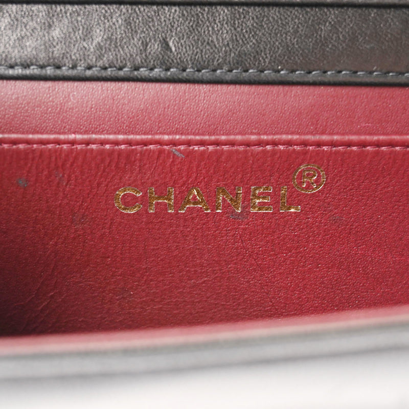 CHANEL シャネル マトラッセ チェーンショルダー 19cm 黒 ゴールド金具 レディース ラムスキン ショルダーバッグ ABランク 中古 銀蔵