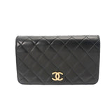 CHANEL シャネル マトラッセ チェーンショルダー 19cm 黒 ゴールド金具 レディース ラムスキン ショルダーバッグ ABランク 中古 銀蔵