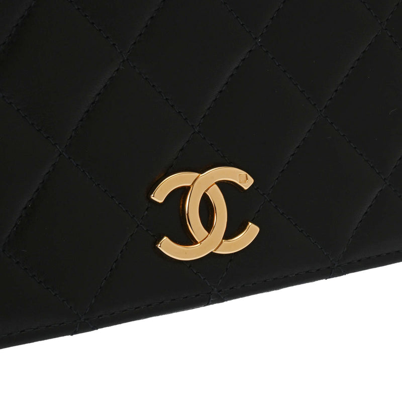 CHANEL シャネル マトラッセ チェーンショルダー 19cm 黒 ゴールド金具 レディース ラムスキン ショルダーバッグ ABランク 中古 銀蔵