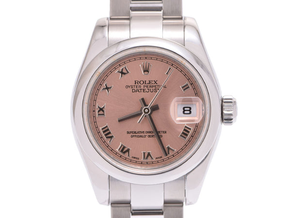 Rolex Datejust Pink Roman dial 179160 M number Ladies SS self-winding watch ROLEX Gala used Ginzo