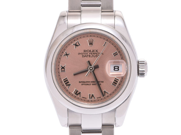 ロレックス デイトジャスト ピンクローマ文字盤 179160 M番 レディース SS 自動巻 時計 ROLEX ギャラ 中古 銀蔵