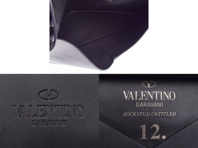 Valentino Galavani, clutch bag, rock studs, black VALENTINO GARAVANI, used silverware.