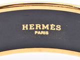 Hermes Seven Treasure Bangle Emaille GM Yellow Carriage Pattern GP Ladies AB Rank HERMES Used Ginzo