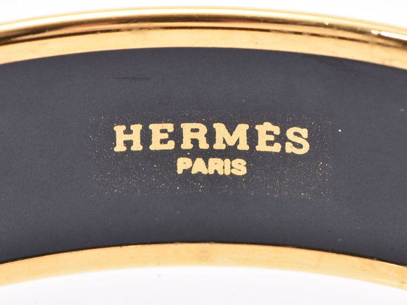Hermes Seven Treasure Bangle Emaille GM Yellow Carriage Pattern GP Ladies AB Rank HERMES Used Ginzo
