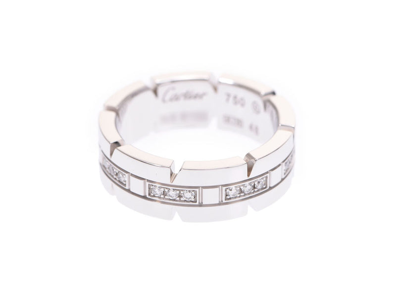 Cartier Tank Francaise Ring SM #48 Ladies WG/Diamond 8.2g Ring A Rank CARTIER Box Gala Used Ginzo
