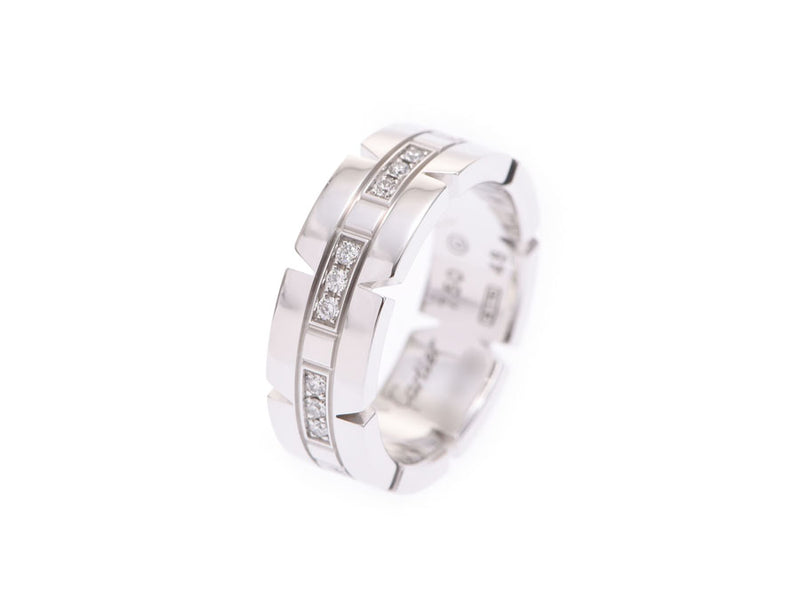 Cartier Tank Francaise Ring SM #48 Ladies WG/Diamond 8.2g Ring A Rank CARTIER Box Gala Used Ginzo