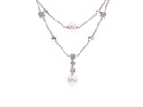 20.4 g of Bulgari Lucia necklace Lady's WG diamond pearl A rank beauty product BVLGARI used silver storehouse