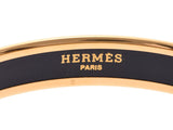 Hermes Emaile PM Black GP Fittings Ladies Bangle AB Rank HERMES Used Ginzo