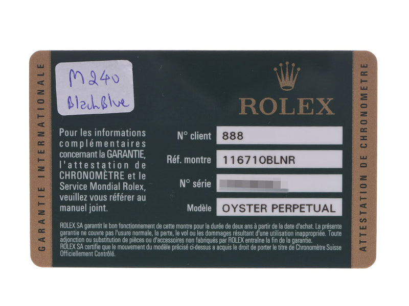 劳力士 GMT Master 2 黑色表盘 黑色/蓝色表圈 116710BLNR 随机编号男士 SS 自动手表 A 级 ROLEX 加拉二手银藏