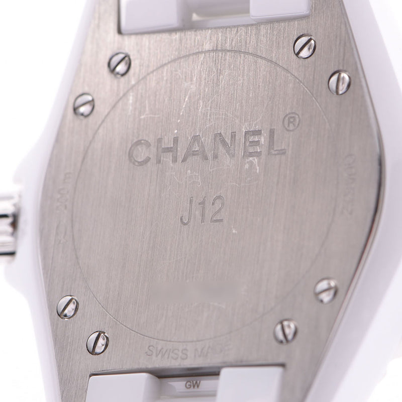 CHANEL シャネル J12 33mm 12Pダイヤ H1628 ボーイズ 白セラミック/ダイヤ 腕時計 クオーツ 白文字盤 Aランク 中古 銀蔵