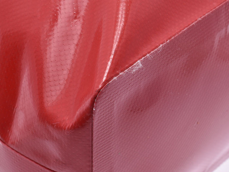 Chanel Tote Bag Waterproof Type Red/Black Ladies Men's Vinyl B Rank CHANEL Used Ginzo