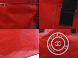 Chanel Tote Bag Waterproof Type Red/Black Ladies Men's Vinyl B Rank CHANEL Used Ginzo