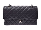 Chanel matelasse chain shoulder bag black SV metal fittings Lady's caviar skin A rank beauty product CHANEL box guarantee used silver storehouse