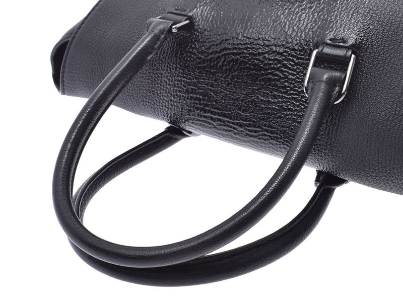 Valentino 2WAY handbag black Lady's patent leather studs A rank beauty product VALENTINO strap used silver storehouse