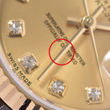 ROLEX 劳力士日期只是 10P 钻石 79173G 女士 YG/SS 手表自动绕组香槟表盘 A 级二手银藏