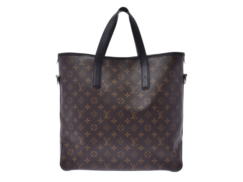 ルイヴィトンマカサーデイヴィス black / brown M56708 men real leather 2WAY tote bag B rank LOUIS VUITTON used silver storehouse