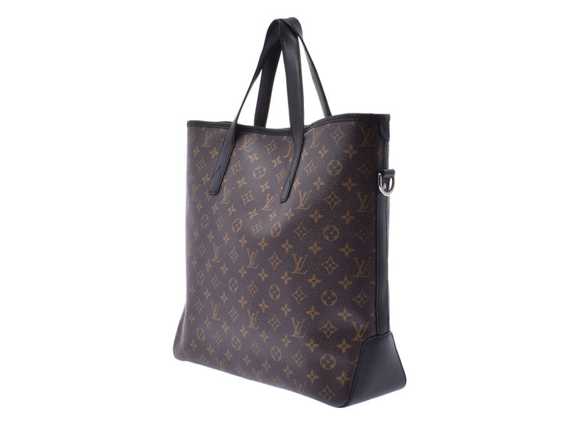 ルイヴィトンマカサーデイヴィス black / brown M56708 men real leather 2WAY tote bag B rank LOUIS VUITTON used silver storehouse