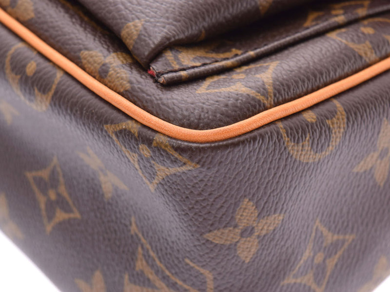Louis Vuitton Monogram Vivasite PM Brown M51165 Women's Genuine Leather Shoulder Bag AB Rank LOUIS VUITTON Used Ginzo