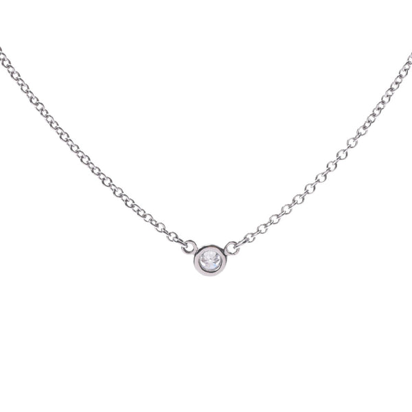 TIFFANY&Co. Tiffany by the yard one grain diamond necklace Ladies Pt950 platinum necklace A rank used silver warehouse
