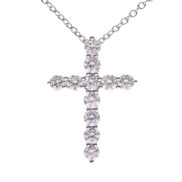 蒂芙尼公司 蒂芙尼小十字架项链女士Pt950白金钻石项链使用