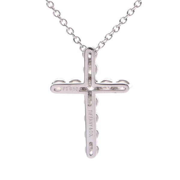 蒂芙尼公司 蒂芙尼小十字架项链女士Pt950白金钻石项链使用