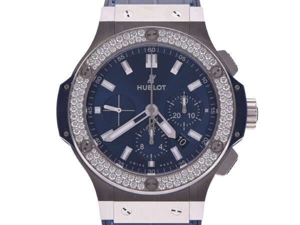 Hublot Big Bang Back Scale Diamond Bezel Steel Blue Dial 301.SX.7170.LR.1104 Men's SS/Rubber Automatic Watch Unused Beautiful Item HUBLOT Box Gala Used Ginzo Used