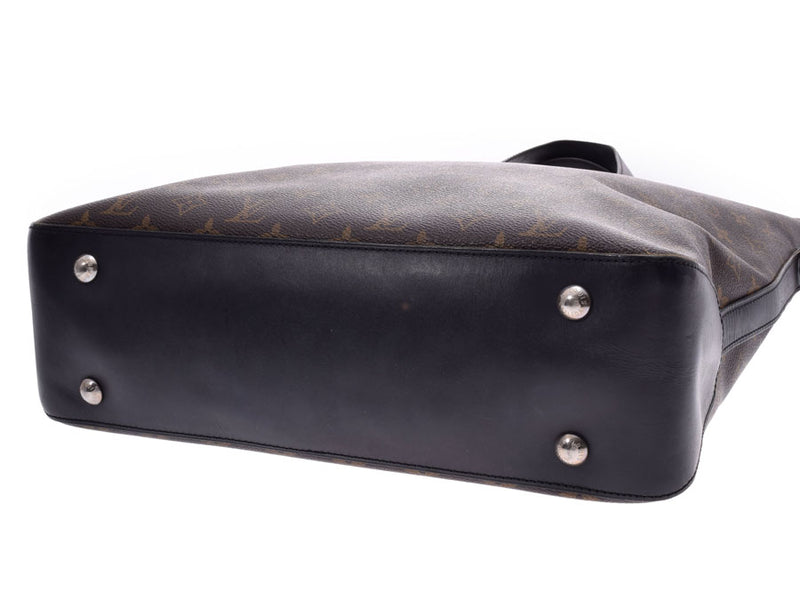 Louis Vuitton Macassar Davis Black/Brown M56708 Men's Genuine Leather 2WAY Tote Bag B Rank LOUIS VUITTON Strap Used Ginzo
