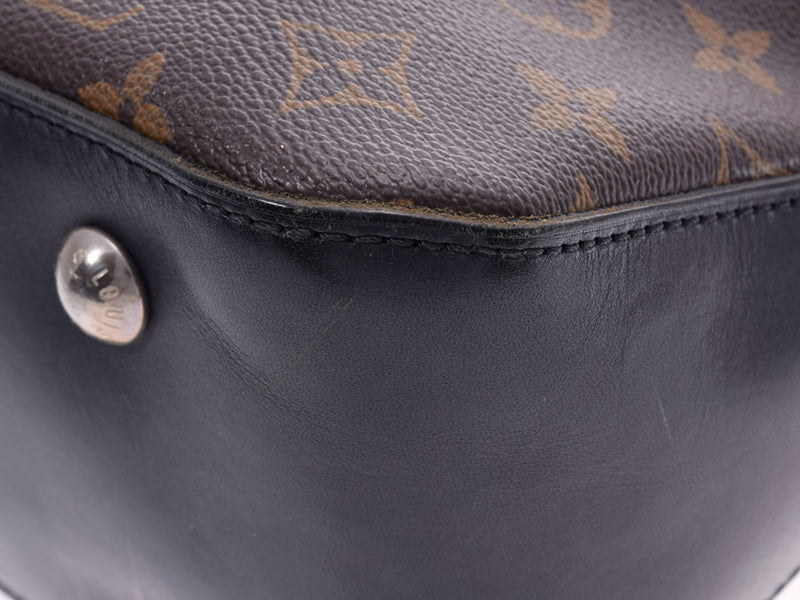 Louis Vuitton Macassar Davis Black/Brown M56708 Men's Genuine Leather 2WAY Tote Bag B Rank LOUIS VUITTON Strap Used Ginzo