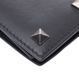 Valentino Garavani证件夹，带ID包饰钉黑色中性皮革通行证盒使用