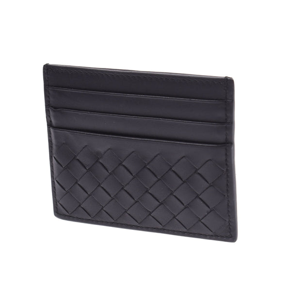 BOTTEGAVENETA Vertical Card Case Intrecciato Black Unisex Leather Business Card Holder Used