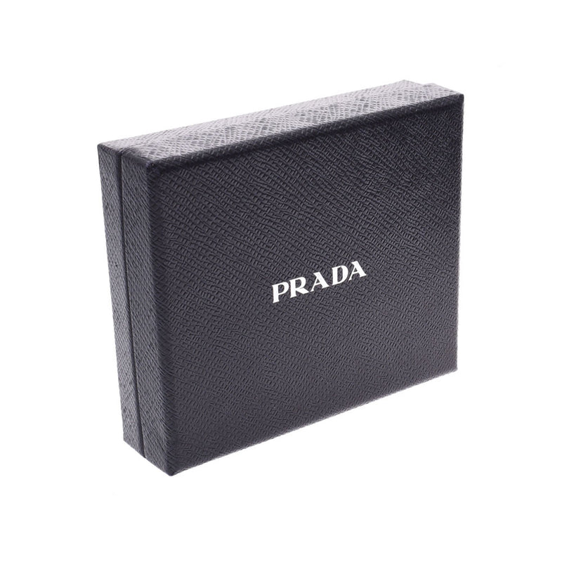 PRADA プラダ二つ折り札入れ 
 黒×シルバー金具 メンズ サフィアーノ 札入れ
 
 中古