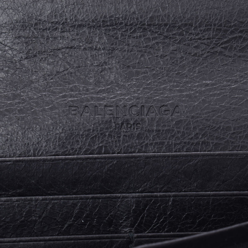 BALENCIAGA バレンシアガクラシックマネー 
 黒×シルバー金具 ユニセックス レザー 長財布
 
 中古