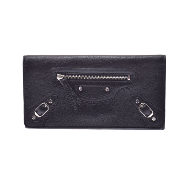 Balenciaga classic money black x silver hardware Unisex Leather Long Wallet